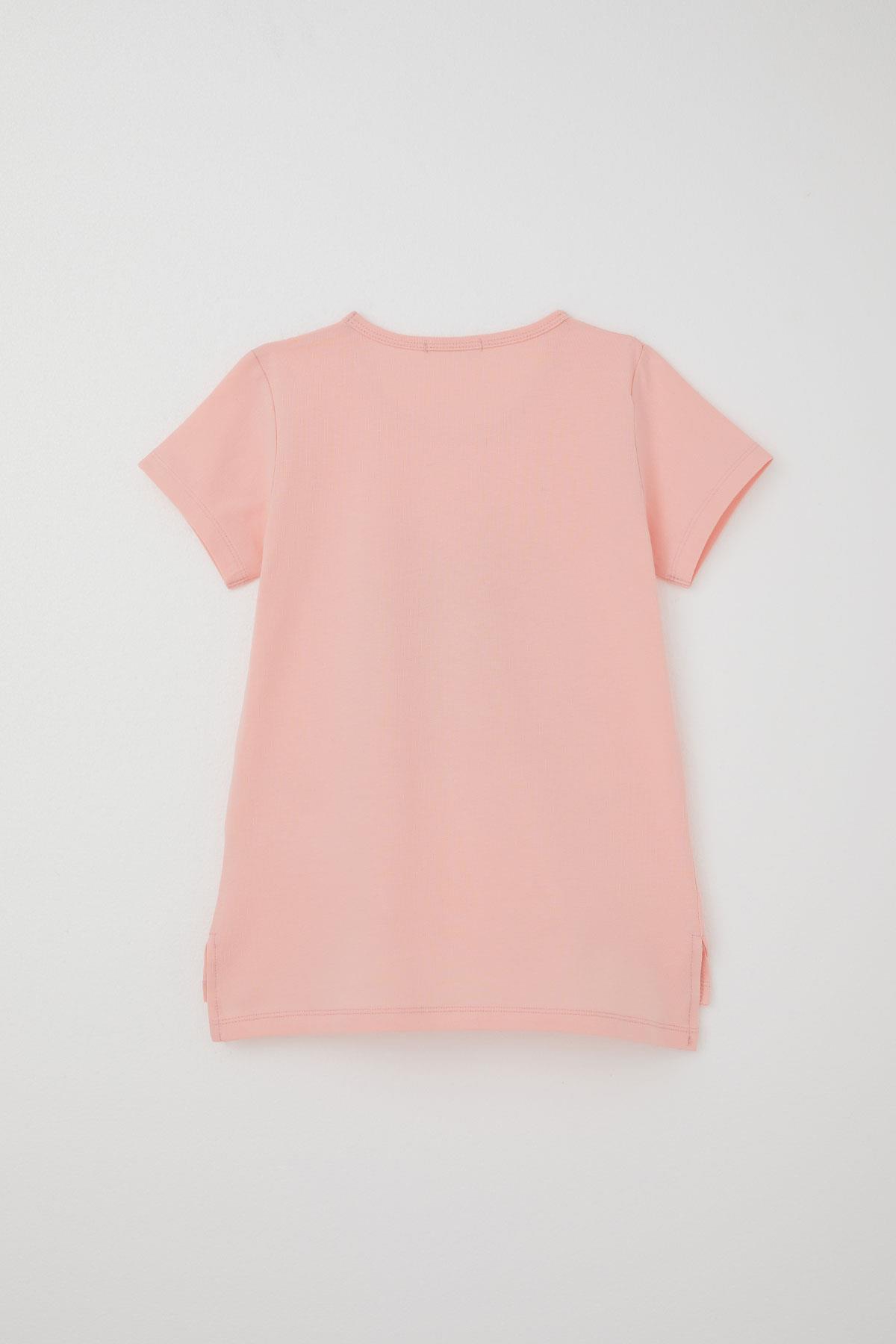 Breeze Kız Çocuk Taytlı Takım Renkli Ayakkabı Baskılı Somon (5-10 Yaş)