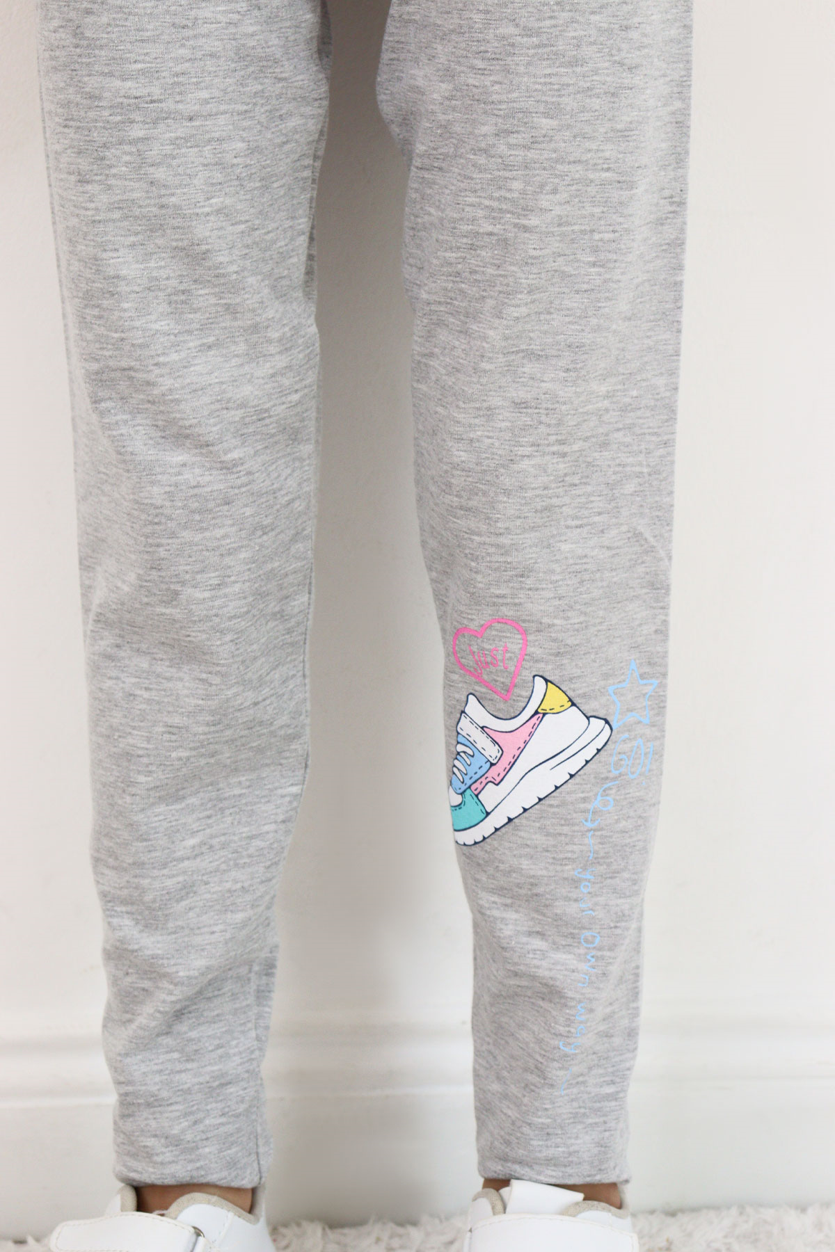 Breeze Kız Çocuk Taytlı Takım Renkli Ayakkabı Baskılı Pembe (5-10 Yaş)