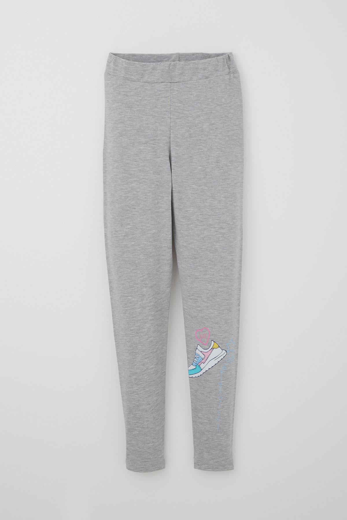 Breeze Kız Çocuk Taytlı Takım Renkli Ayakkabı Baskılı Pembe (5-10 Yaş)