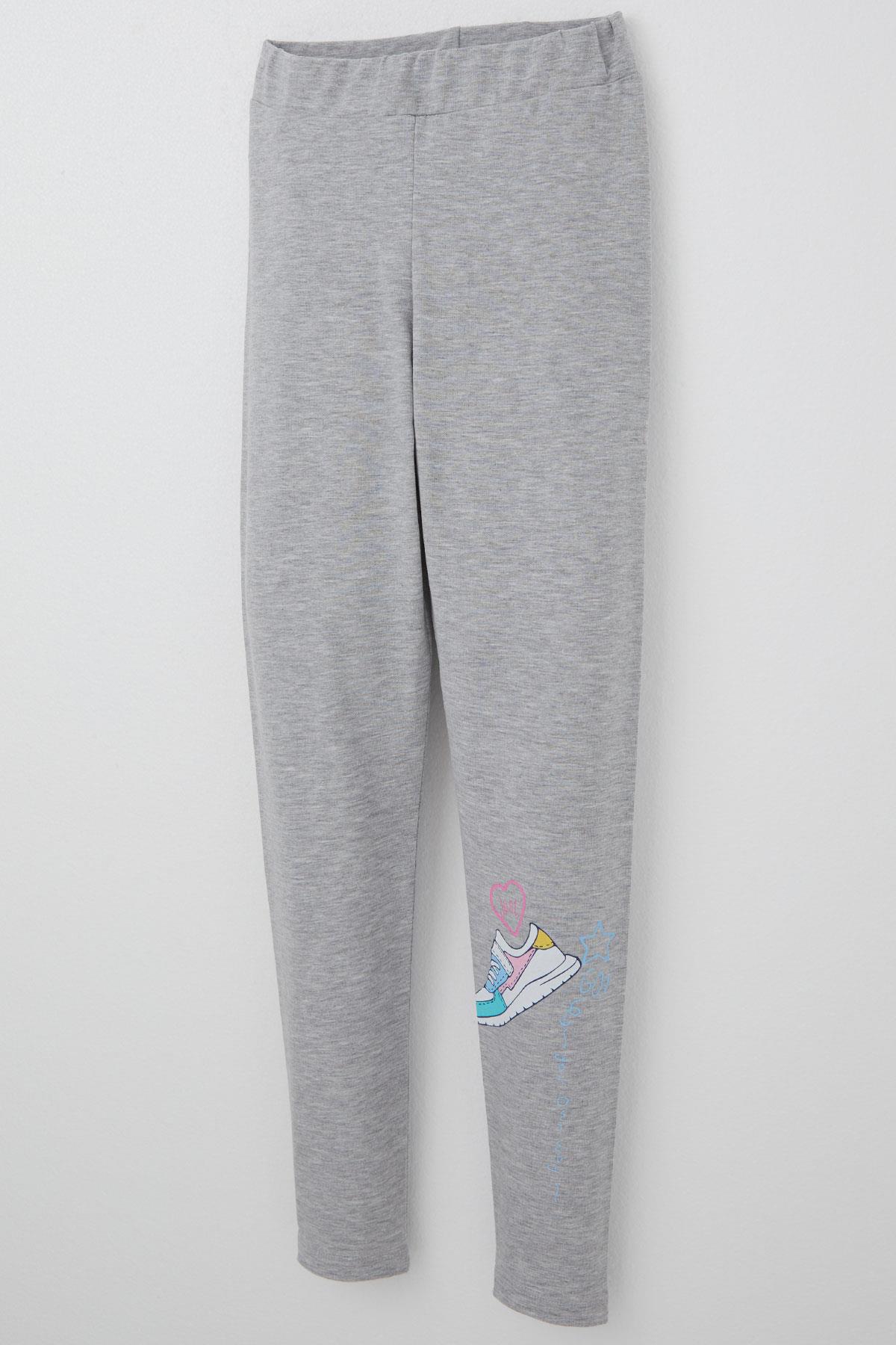 Breeze Kız Çocuk Taytlı Takım Renkli Ayakkabı Baskılı Pembe (5-10 Yaş)