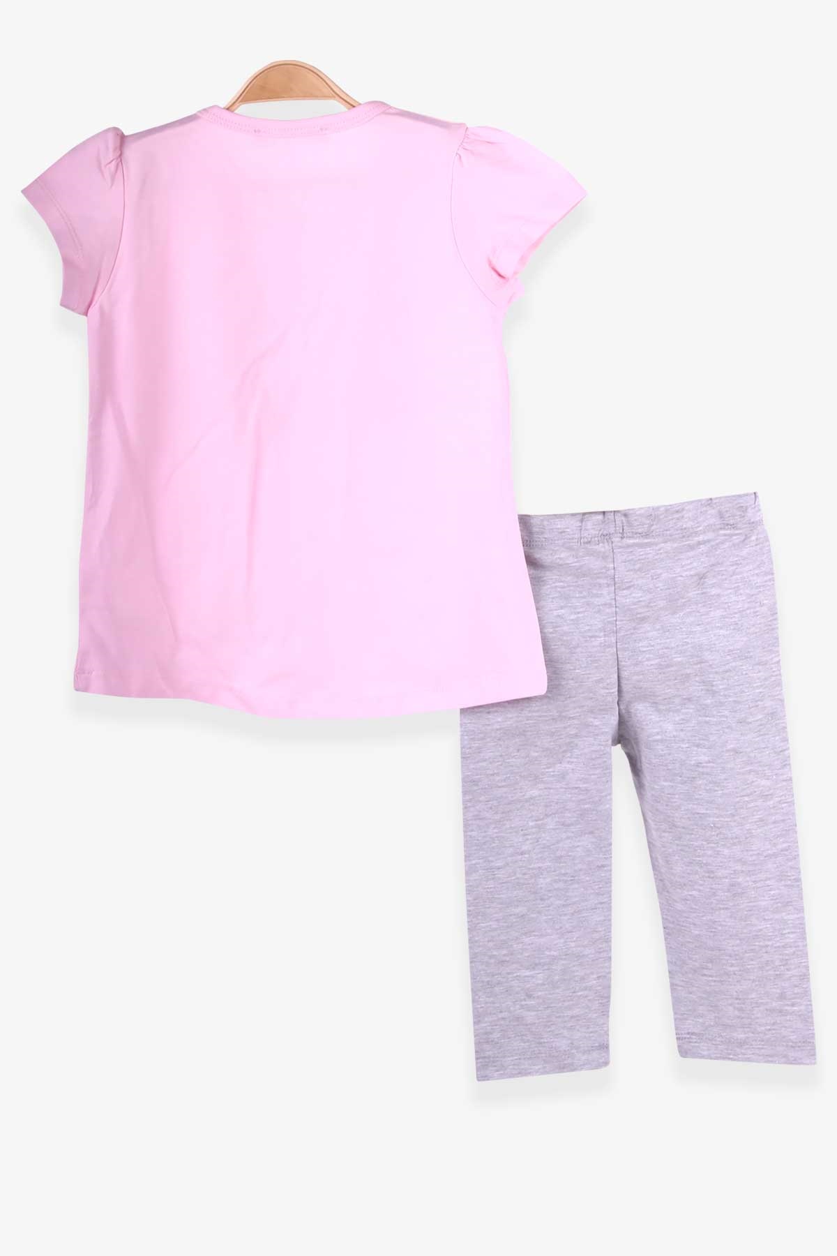 Breeze Kız Çocuk Taytlı Takım Renkli Makaron Bakılı Pudra (1.5-5 Yaş)