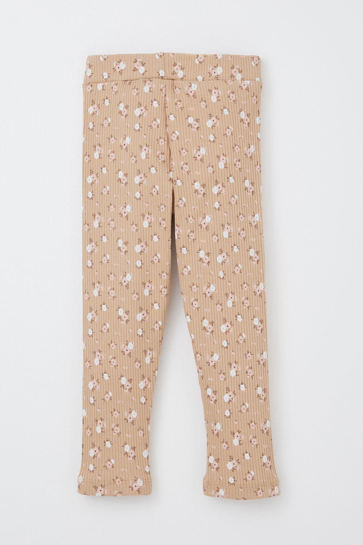 Breeze Kız Çocuk Taytlı Takım Sevimli Hayvancık Baskılı Çiçekli Gülkurusu (1.5-5 Yaş)