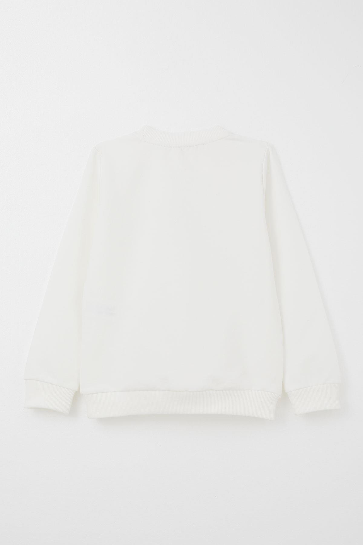 Breeze Kız Çocuk Taytlı Takım Sevimli Kız Baskılı Çiçekli Ekru (2-6 Yaş)