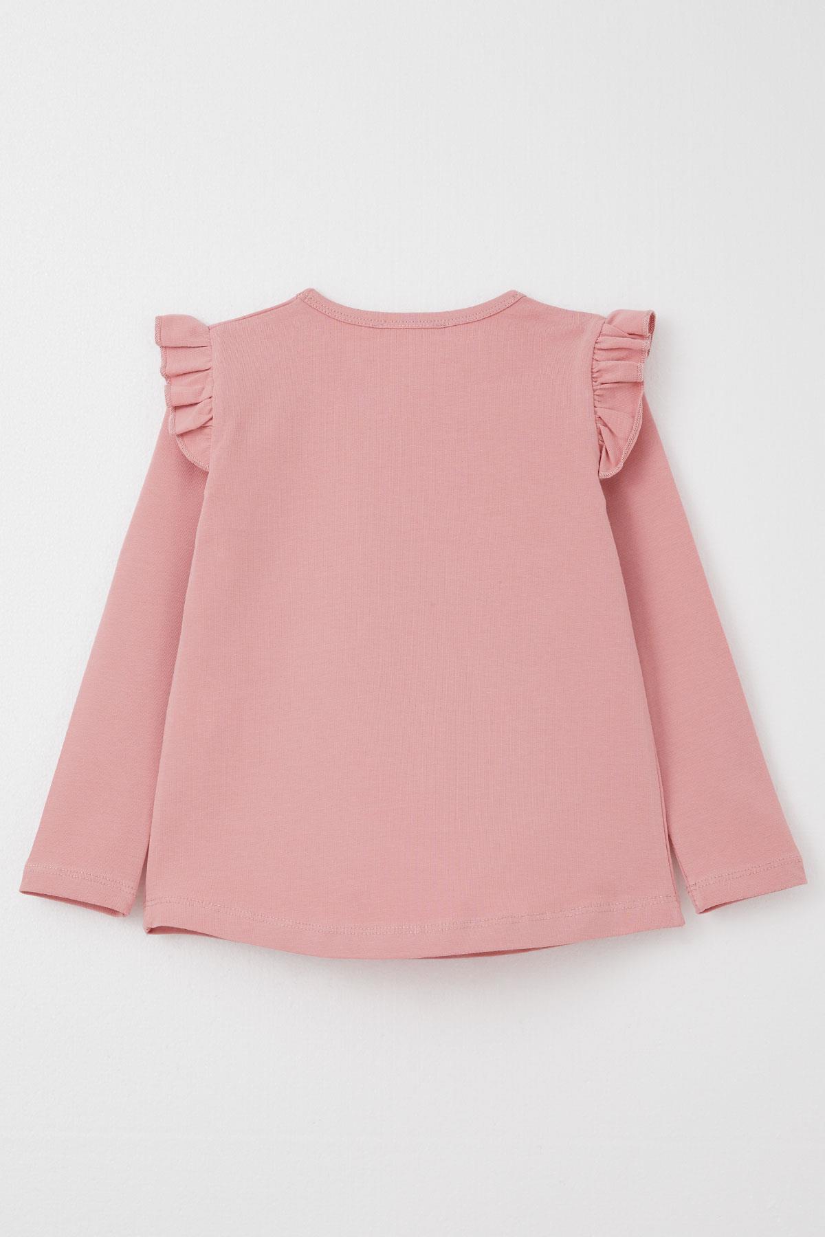 Breeze Kız Çocuk Taytlı Takım Sevimli Hayvancık Baskılı Çiçekli Gülkurusu (1.5-5 Yaş)