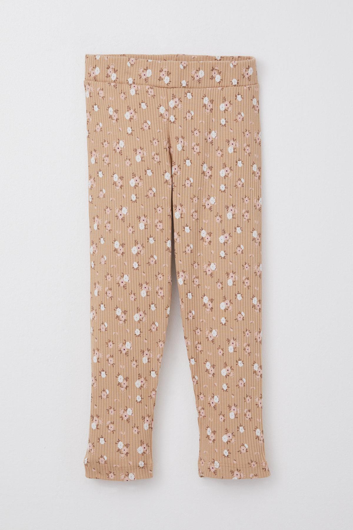 Breeze Kız Çocuk Taytlı Takım Sevimli Kız Baskılı Çiçekli Somon (2-6 Yaş)