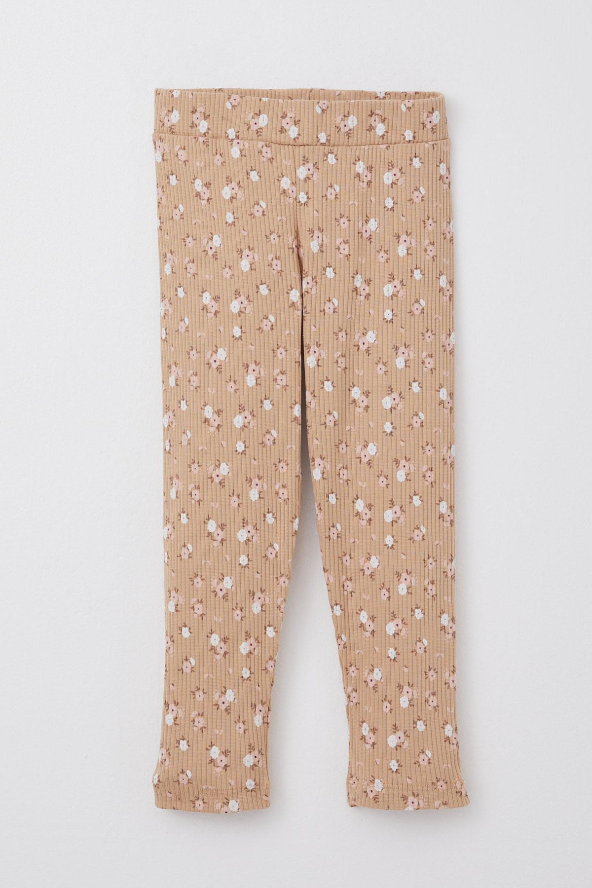 Breeze Kız Çocuk Taytlı Takım Sevimli Kız Baskılı Çiçekli Gülkurusu (2-6 Yaş)