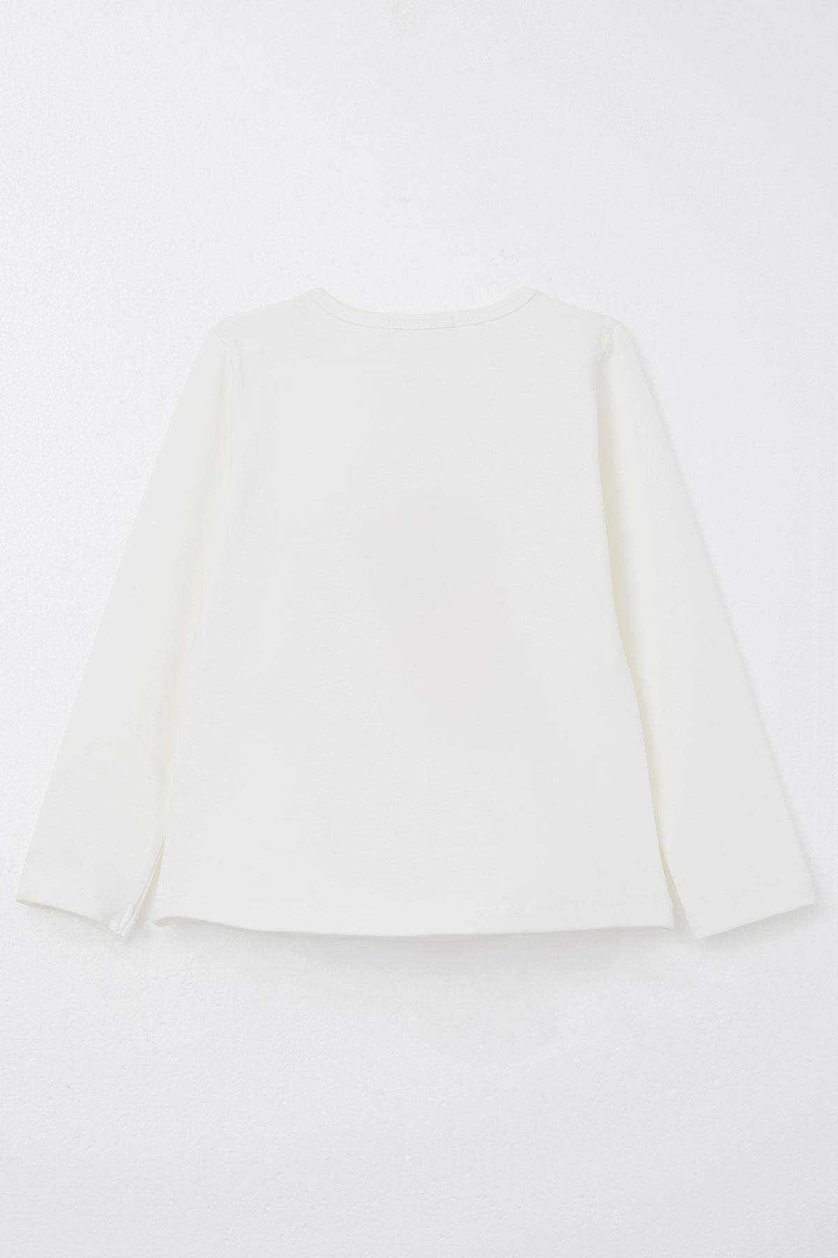 Breeze Kız Çocuk Taytlı Takım Sevimli Ayıcık Nakışlı Pullu Ekru (1.5-4 Yaş)