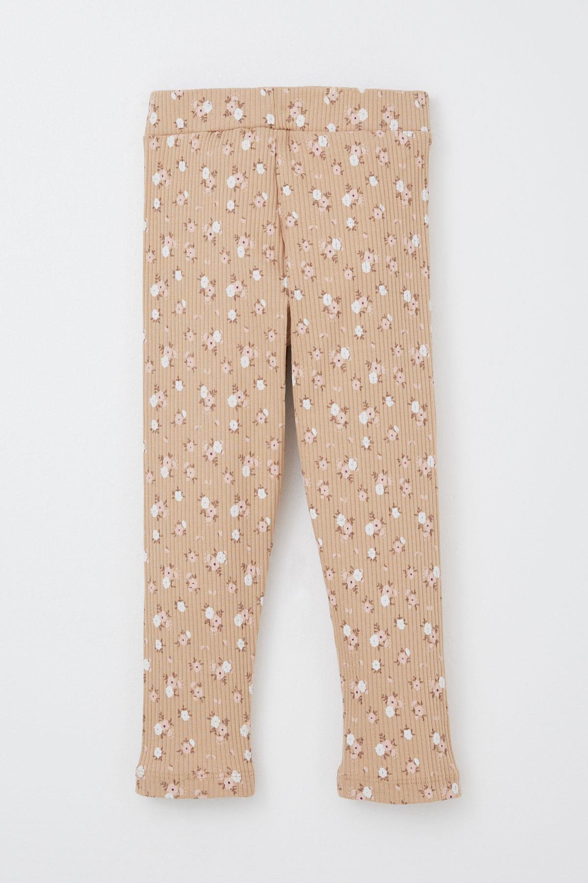 Breeze Kız Çocuk Taytlı Takım Sevimli Kız Baskılı Çiçekli Somon (2-6 Yaş)