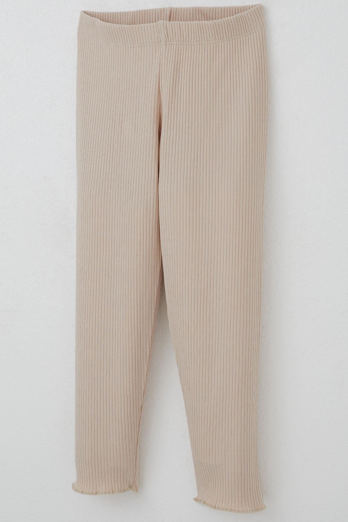 Breeze Kız Çocuk Taytlı Takım Simli Yazı Baskılı Bej (1.5-5 Yaş)