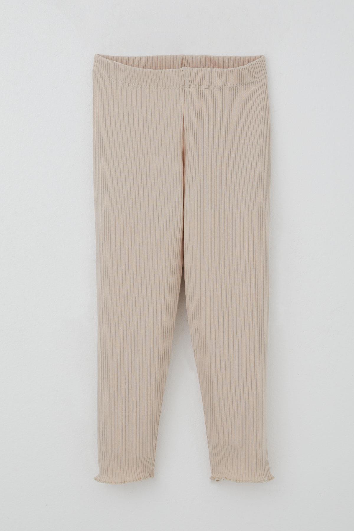 Breeze Kız Çocuk Taytlı Takım Simli Yazı Baskılı Bej (1.5-5 Yaş)