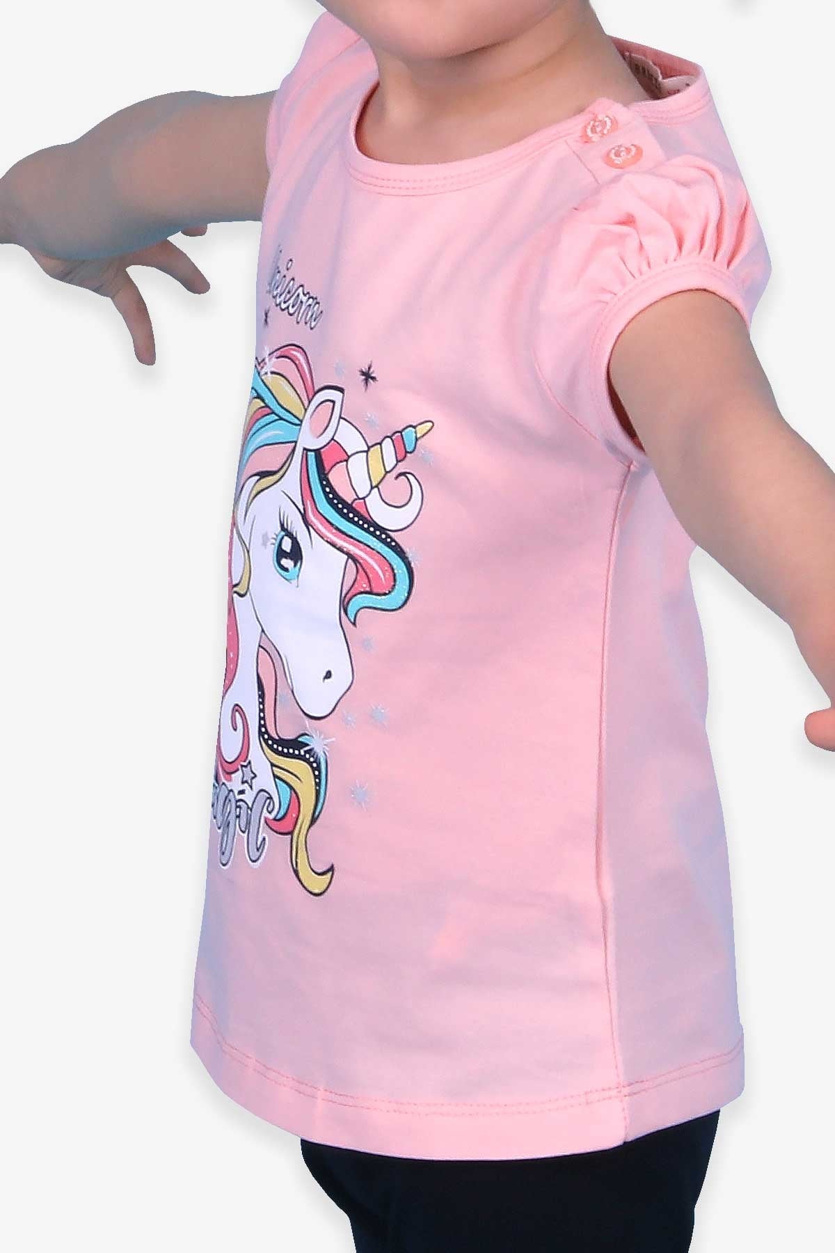 Breeze Kız Çocuk Taytlı Takım Unicorn Somon (2-6 Yaş)