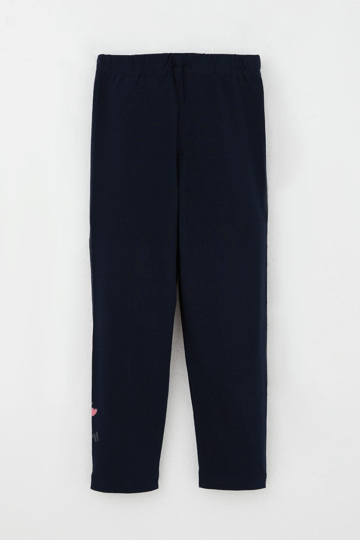 Breeze Kız Çocuk Taytlı Takım Unicorn Baskılı Somon (1.5-5 Yaş)