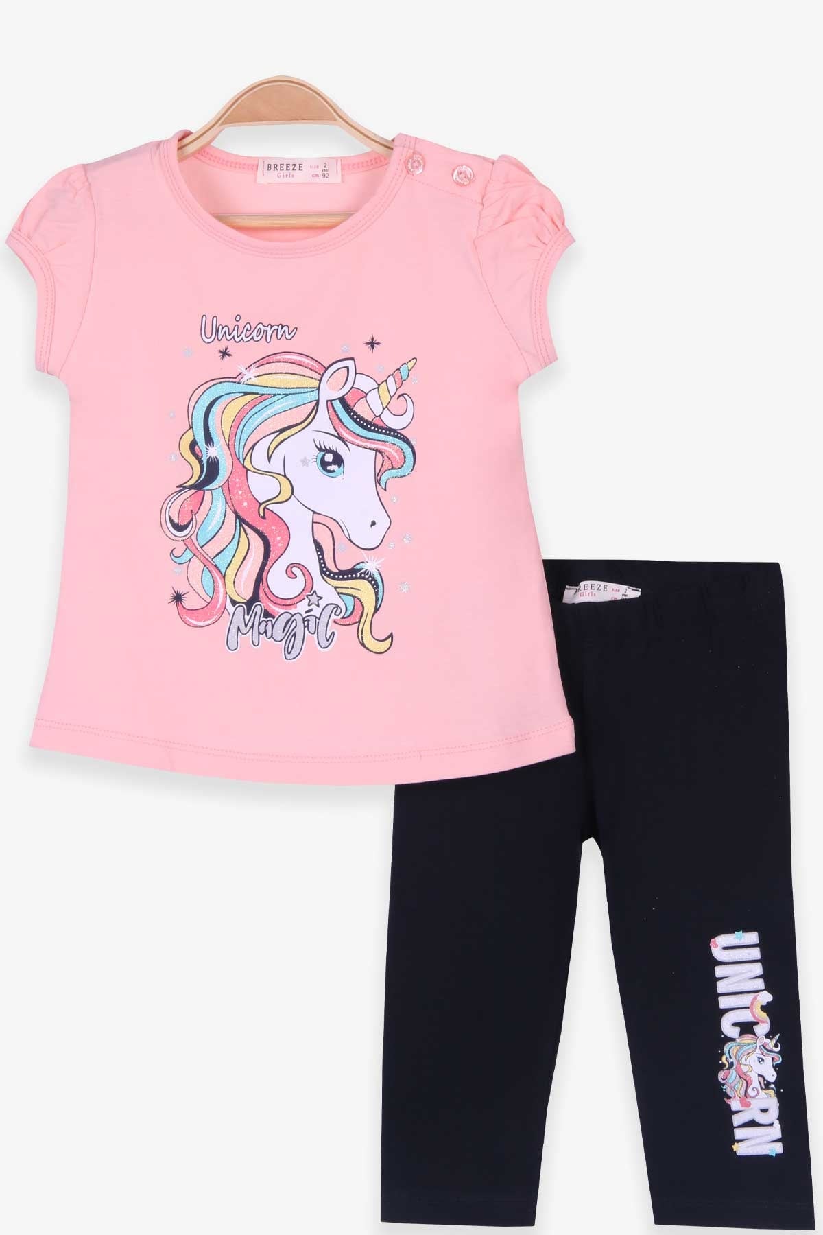 Breeze Kız Çocuk Taytlı Takım Unicorn Somon (2-6 Yaş)