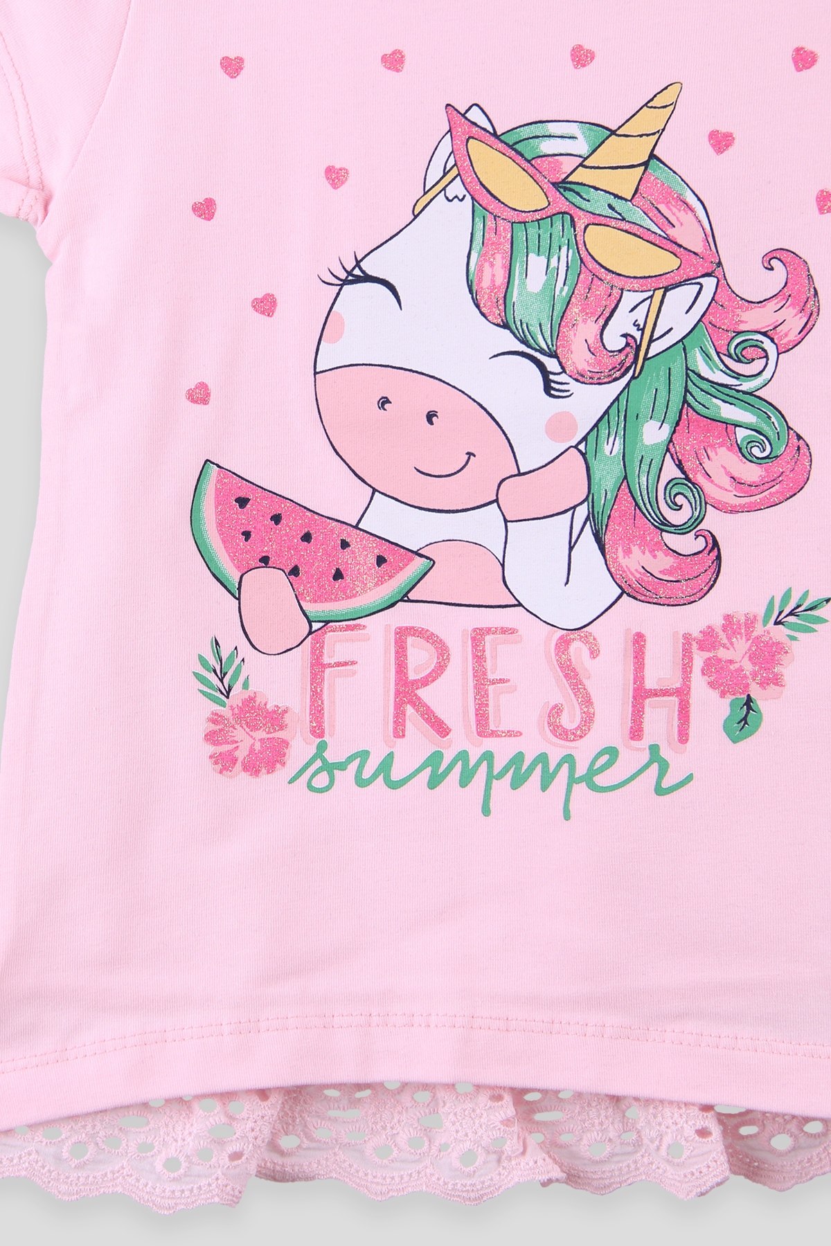 Breeze Kız Çocuk Taytlı Takım Unicorn Baskılı Pembe (2-6 Yaş)