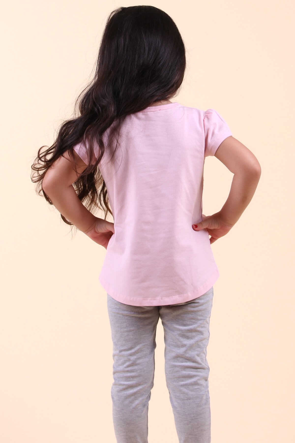 Breeze Kız Çocuk Taytlı Takım Unicornu Püsküllü Pullu  Pembe (2-6 Yaş)