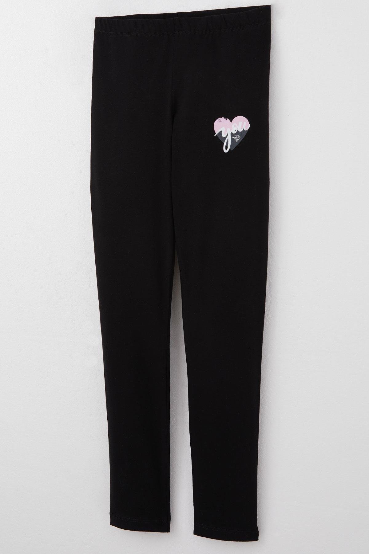 Breeze Kız Çocuk Taytlı Takım Yazı Baskılı Ekru (4-8 Yaş)