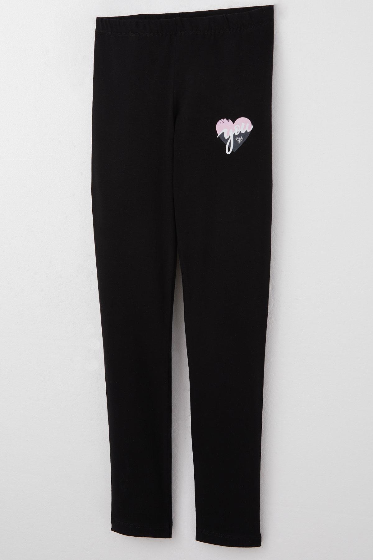 Breeze Kız Çocuk Taytlı Takım Yazı Baskılı Ekru (4-8 Yaş)