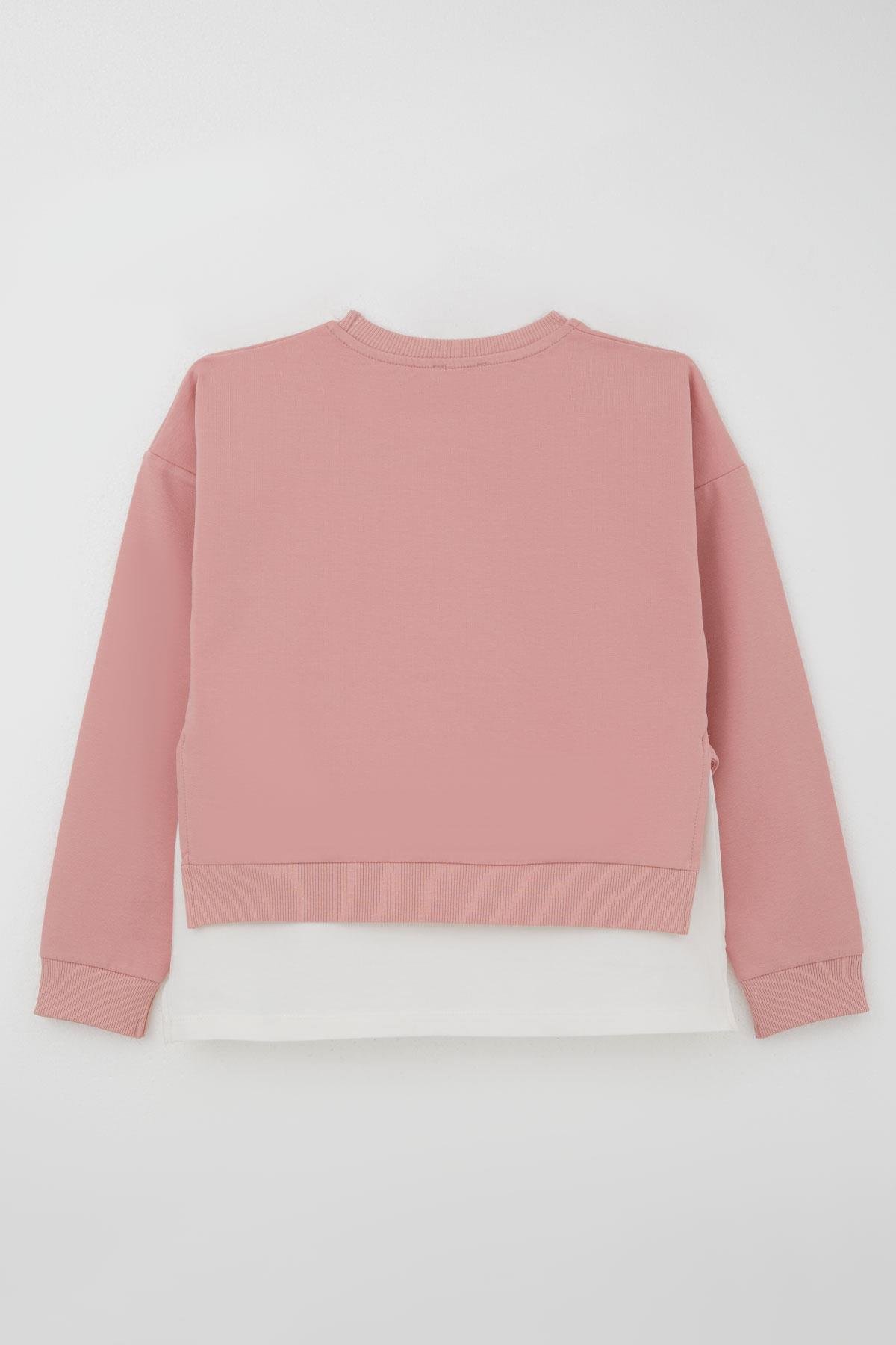 Breeze Kız Çocuk Taytlı Takım Yazı Çiçek Baskılı Gülkurusu (9-12 Yaş)