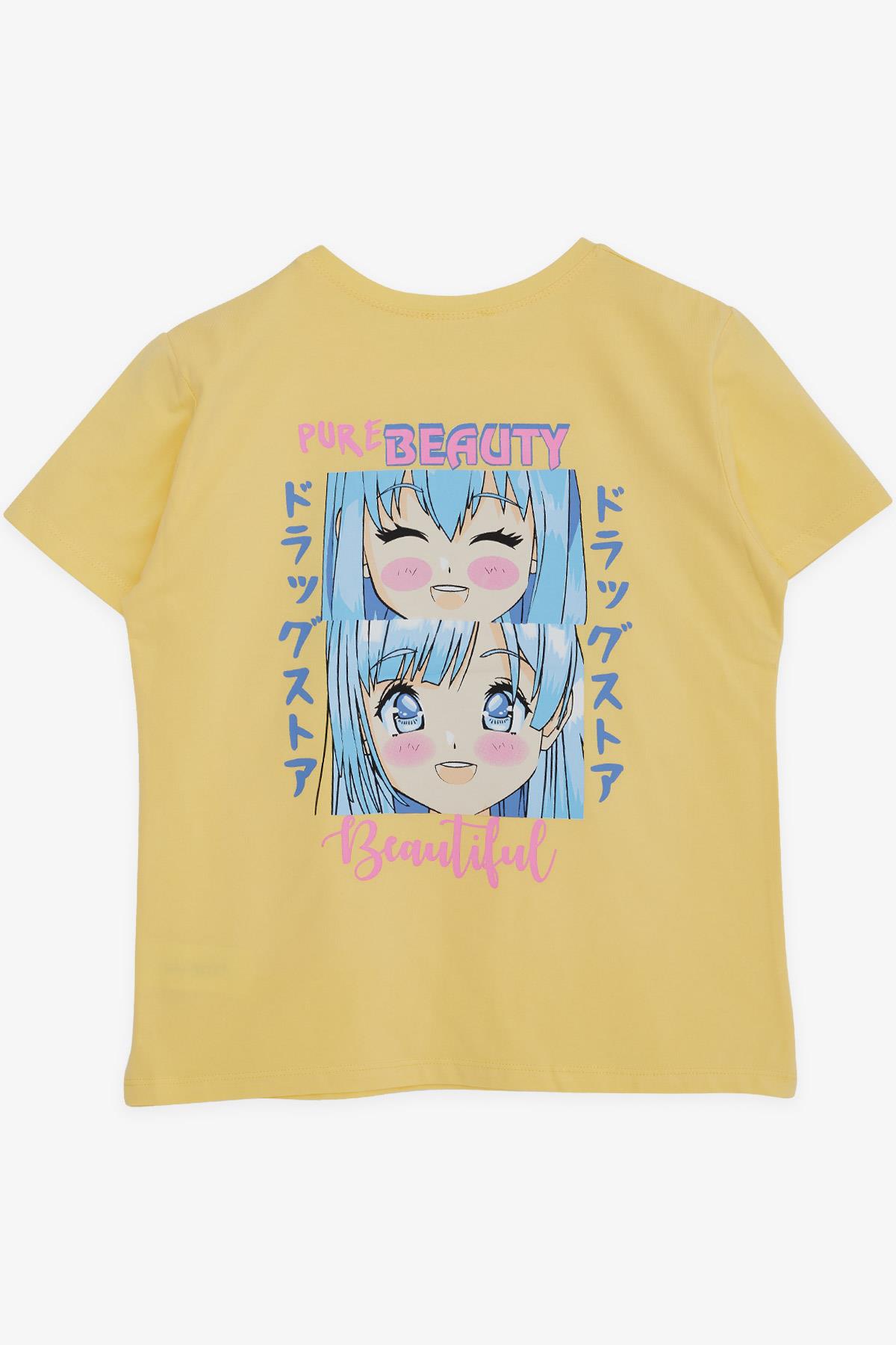 Breeze Kız Çocuk Tişört Anime Baskılı Sarı (9-14 Yaş)