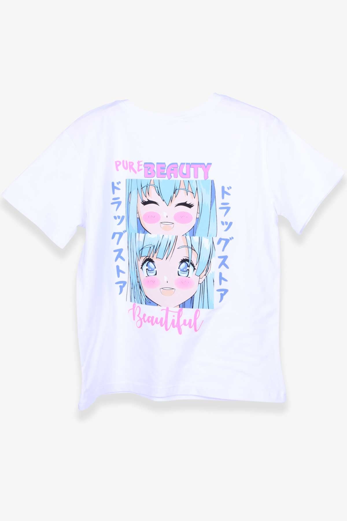 Breeze Kız Çocuk Tişört Anime Baskılı Beyaz (9-14 Yaş)