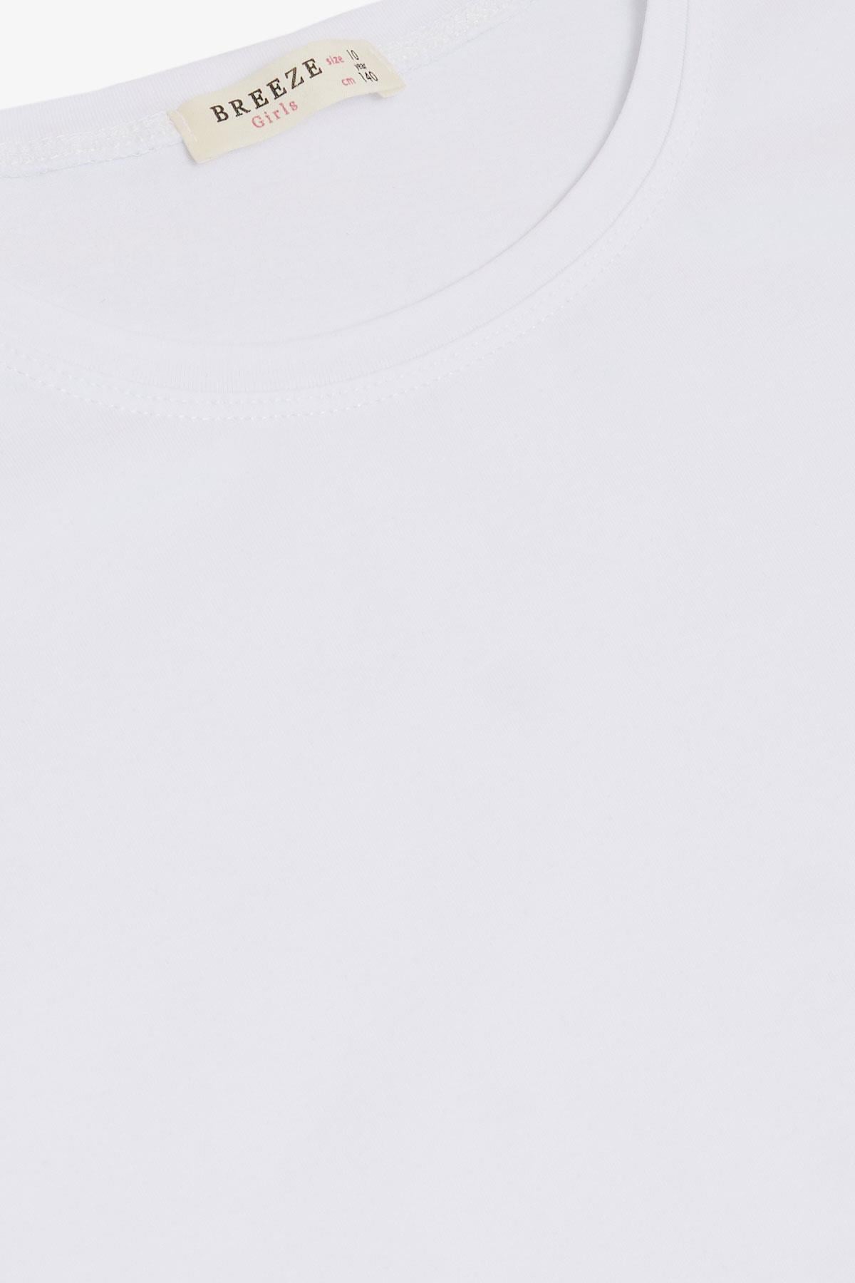 Breeze Kız Çocuk Tişört Basic Beyaz (4-8 Yaş)