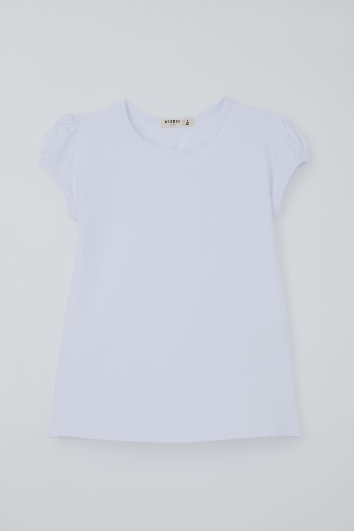 Breeze Kız Çocuk Tişört Basic Beyaz (8-14 Yaş)
