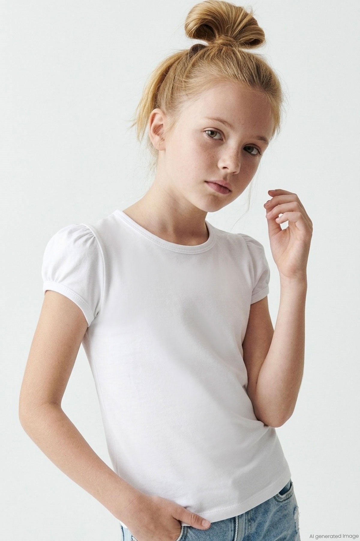 Breeze Kız Çocuk Tişört Basic Beyaz (8-14 Yaş)