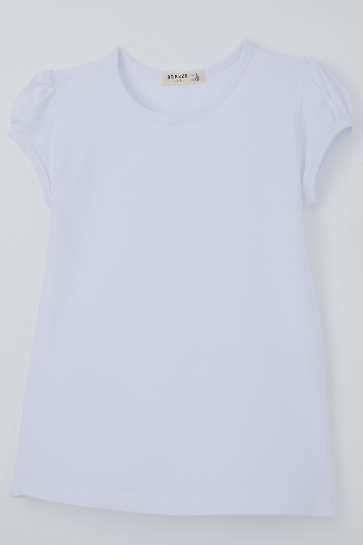 Breeze Kız Çocuk Tişört Basic Beyaz (8-14 Yaş)