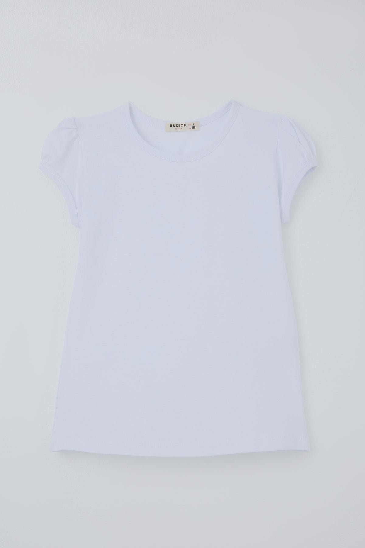 Breeze Kız Çocuk Tişört Basic Beyaz (8-14 Yaş)