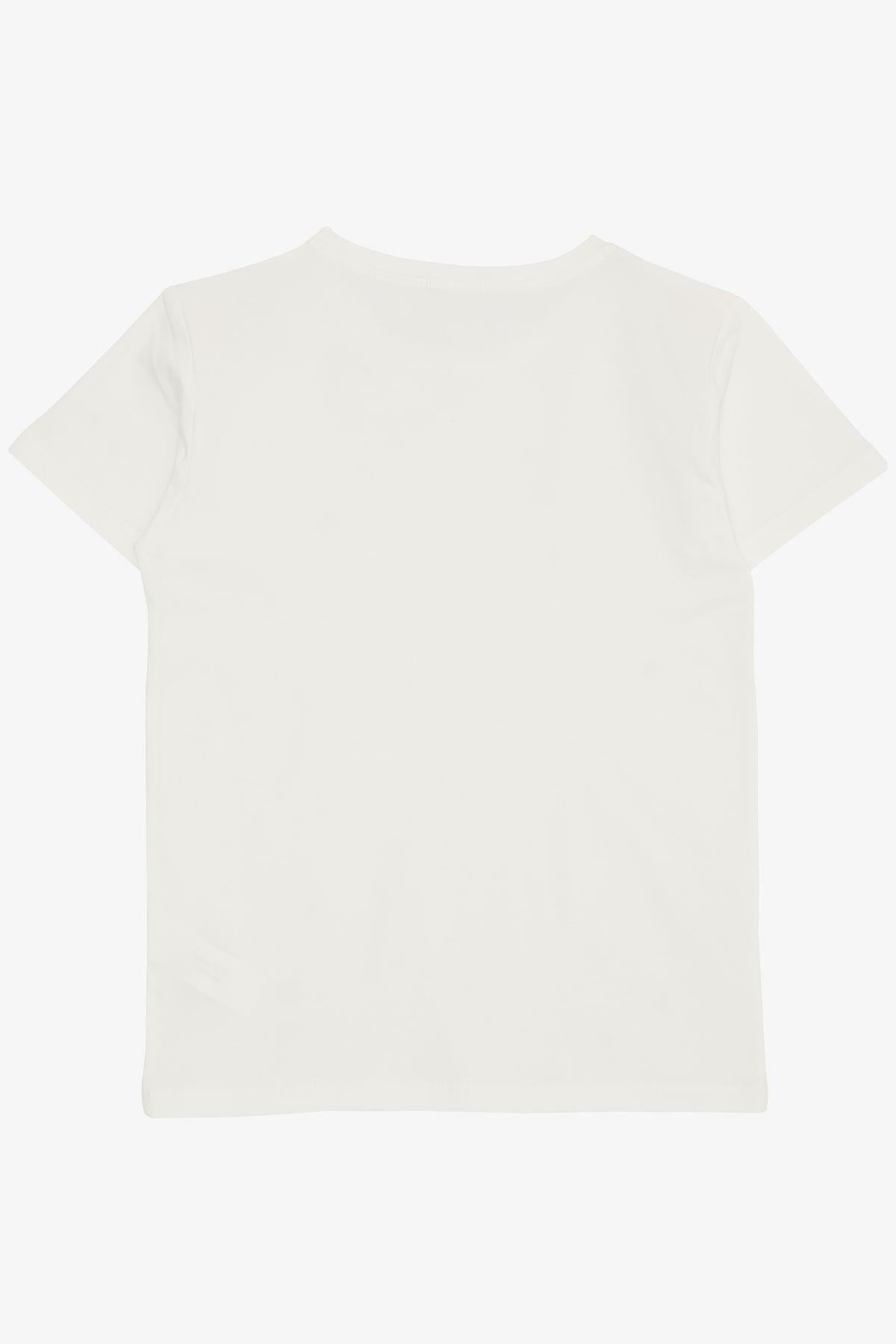 Breeze Kız Çocuk Tişört Basic Ekru (4-8 Yaş)