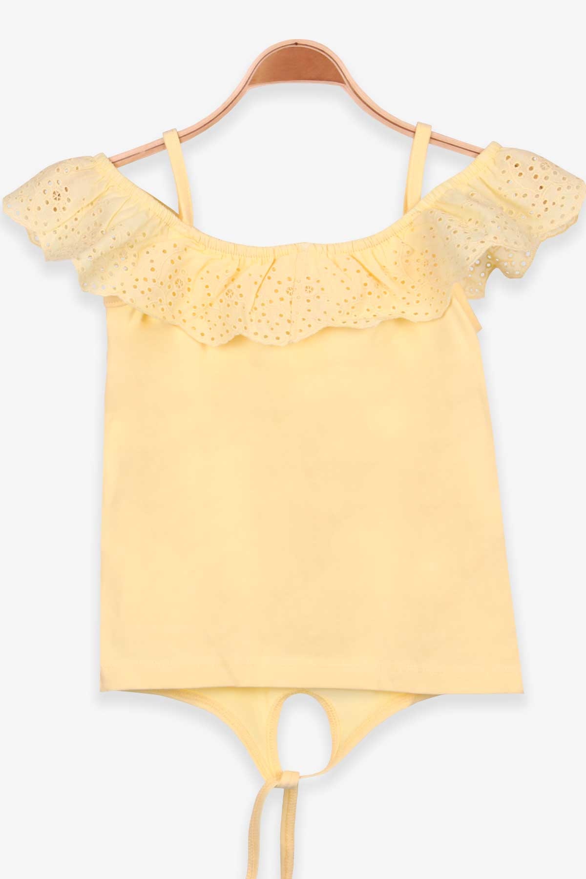 Breeze Kız Çocuk Tişört Basic Güpürlü Sarı (7-12 Yaş)