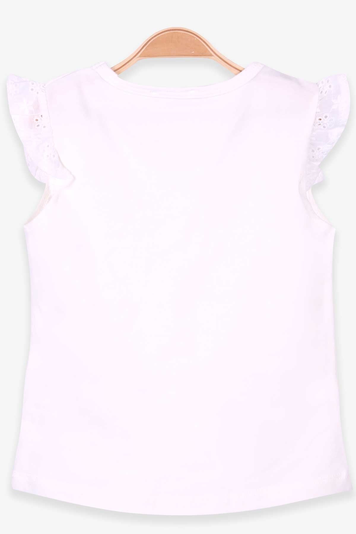 Breeze Kız Çocuk Tişört Basic Güpürlü Ekru (3-6 Yaş)