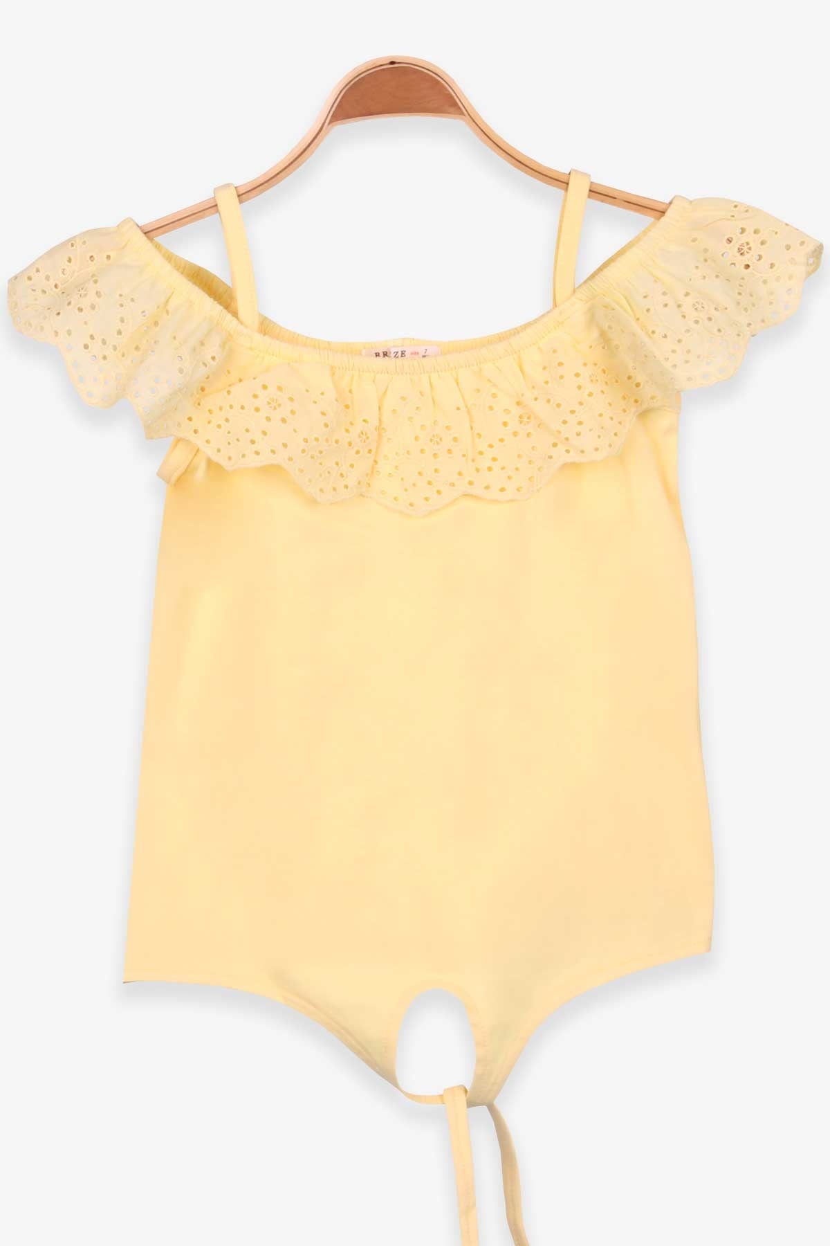 Breeze Kız Çocuk Tişört Basic Güpürlü Sarı (7-12 Yaş)