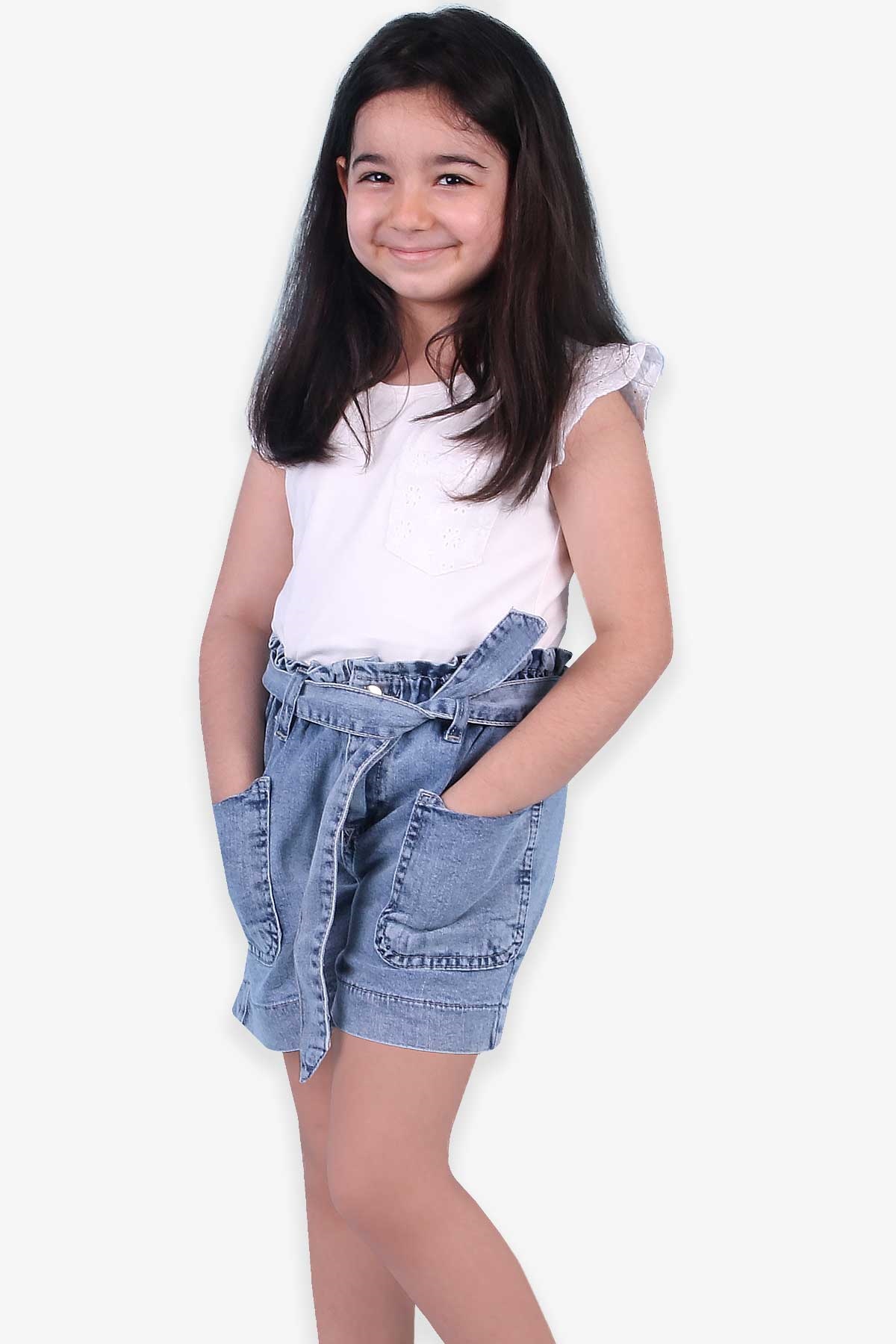 Breeze Kız Çocuk Tişört Basic Güpürlü Ekru (3-6 Yaş)