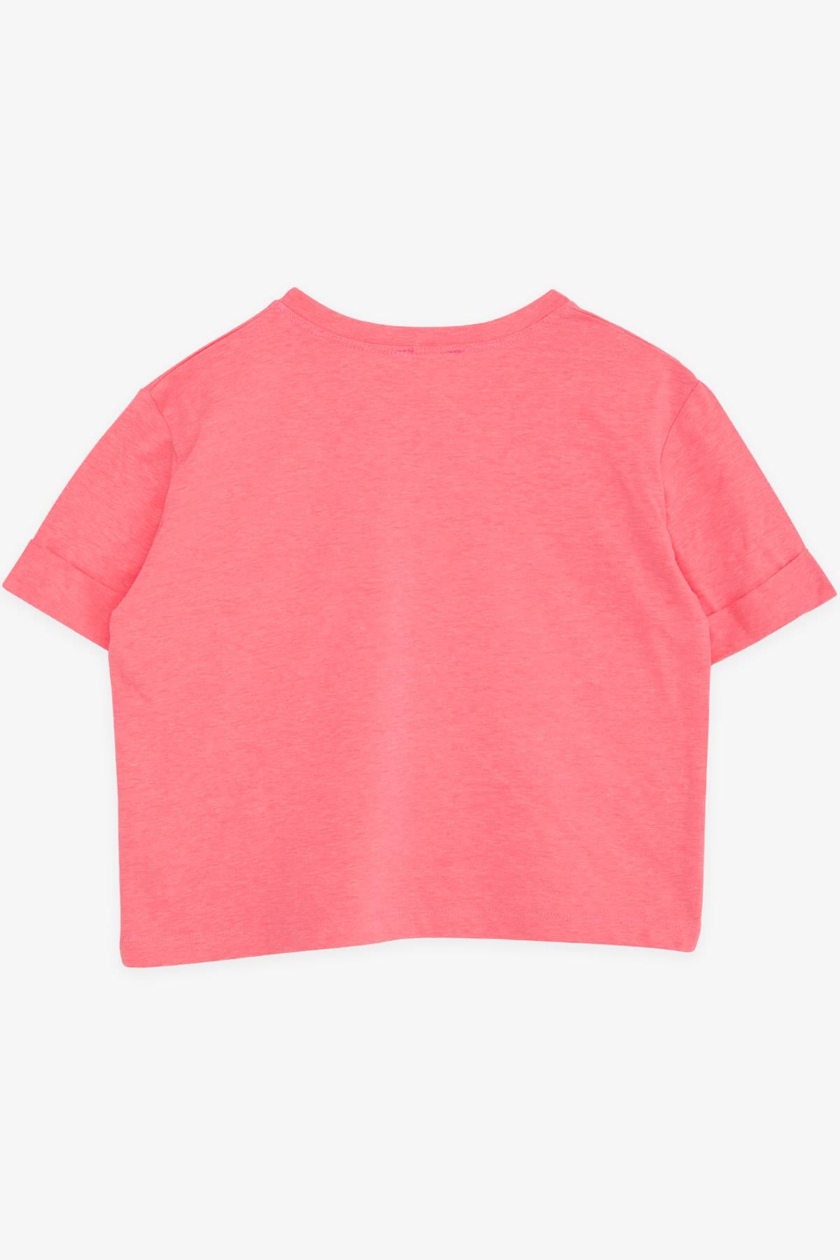 Breeze Kız Çocuk Tişört Baskılı Neon Pembe (9-16 Yaş)
