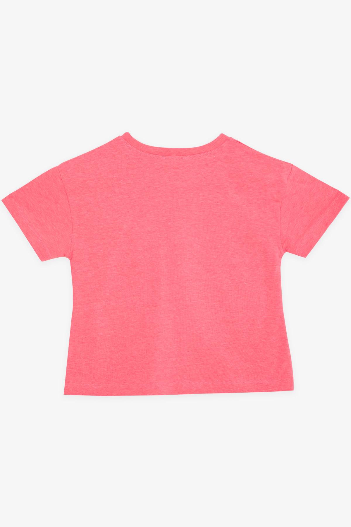 Breeze Kız Çocuk Tişört Baskılı Neon Pembe (8-14 Yaş)