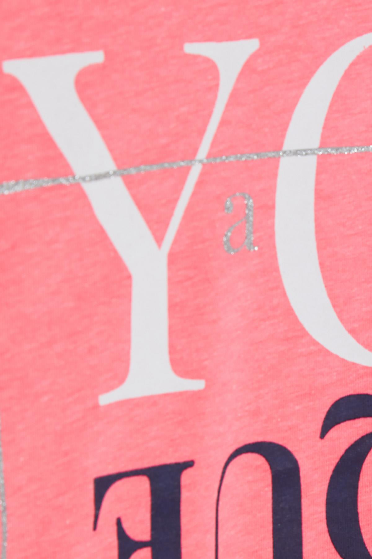 Breeze Kız Çocuk Tişört Baskılı Neon Pembe (9-16 Yaş)