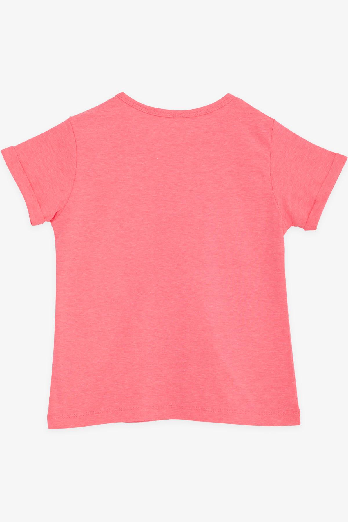 Breeze Kız Çocuk Tişört Baskılı Neon Pembe (5-9 Yaş)