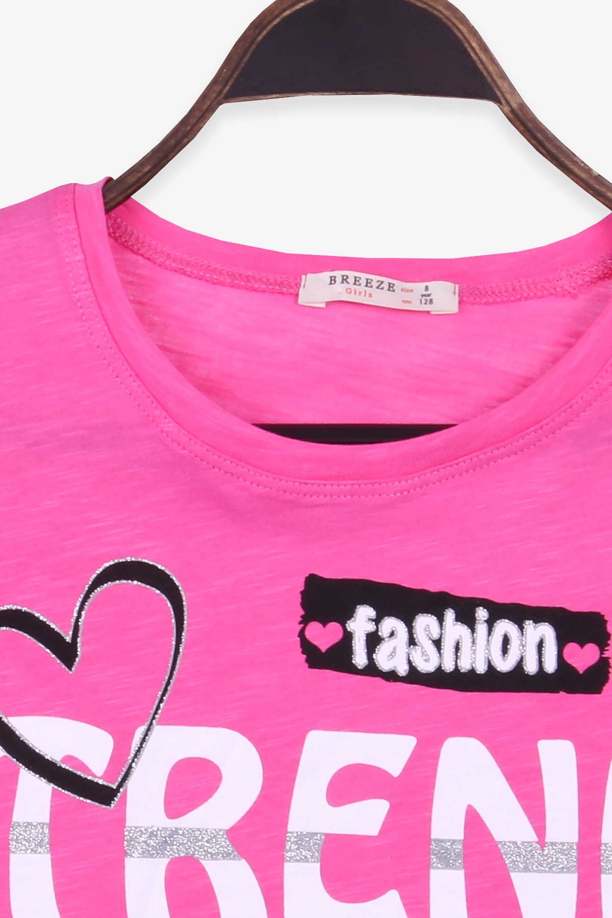 Breeze Kız Çocuk Tişört Baskılı Pembe (8-14 Yaş)