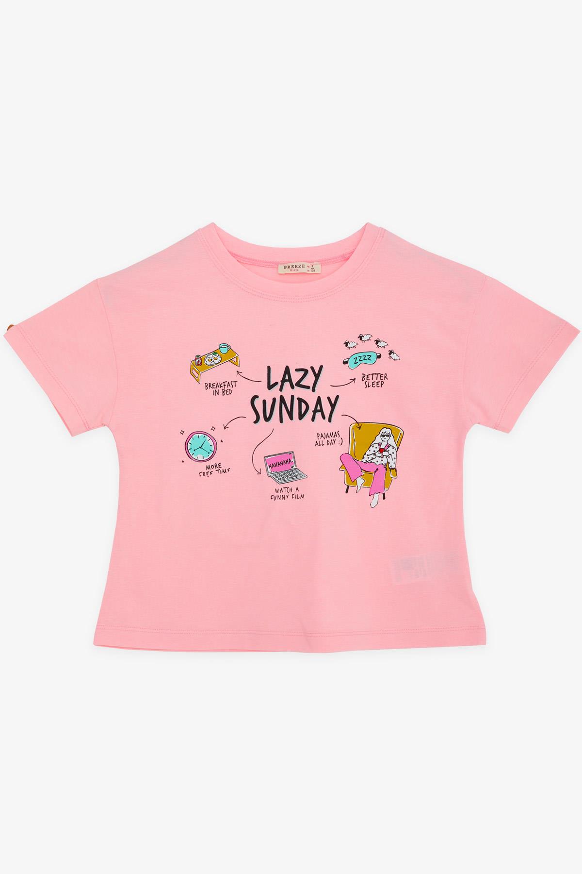 Breeze Kız Çocuk Tişört Baskılı Pudra (8-14 Yaş)