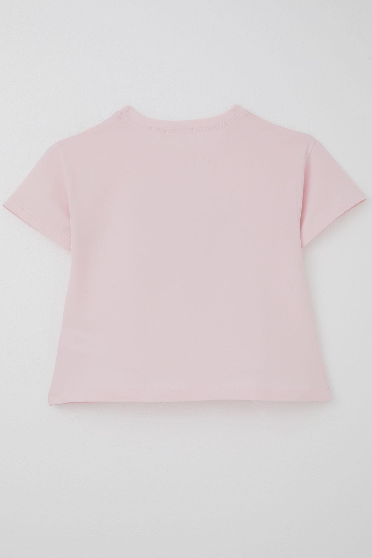 Breeze Kız Çocuk Tişört Çiçek Baskılı Pembe (8-14 Yaş)