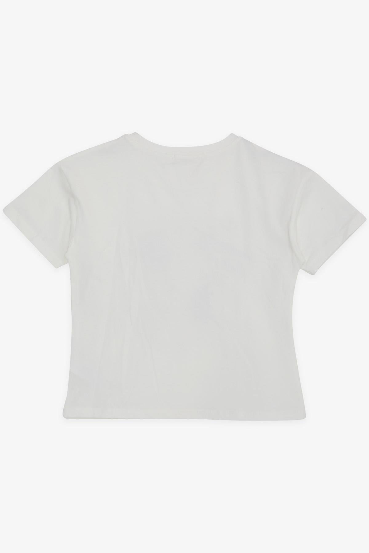 Breeze Kız Çocuk Tişört Çiçek Baskılı Ekru (9-14 Yaş)