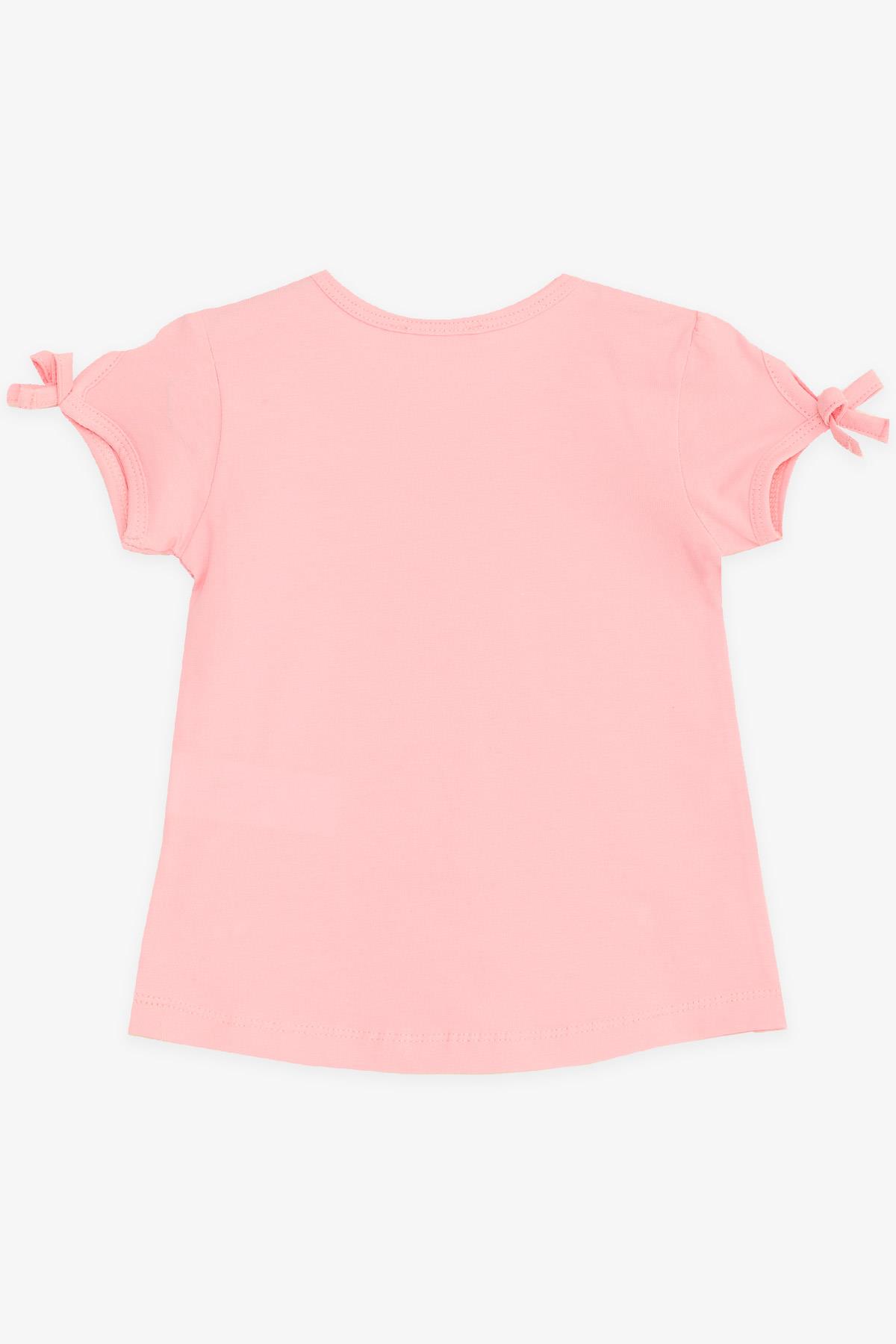 Breeze Kız Çocuk Tişört Dansçı Kız Baskılı Pullu Pembe (2-6 Yaş)