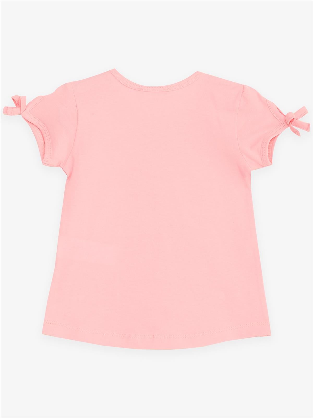 Breeze Kız Çocuk Tişört Dansçı Kız Baskılı Pullu Pembe (2-6 Yaş)