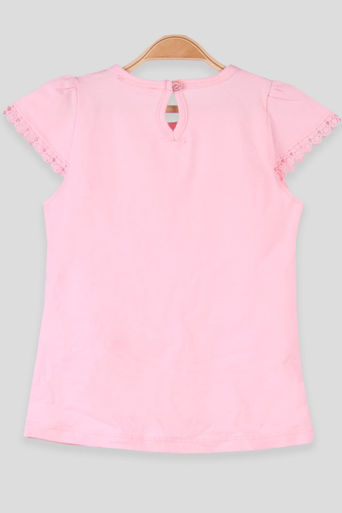 Breeze Kız Çocuk Tişört Dantelli  Pembe (3-8 Yaş)