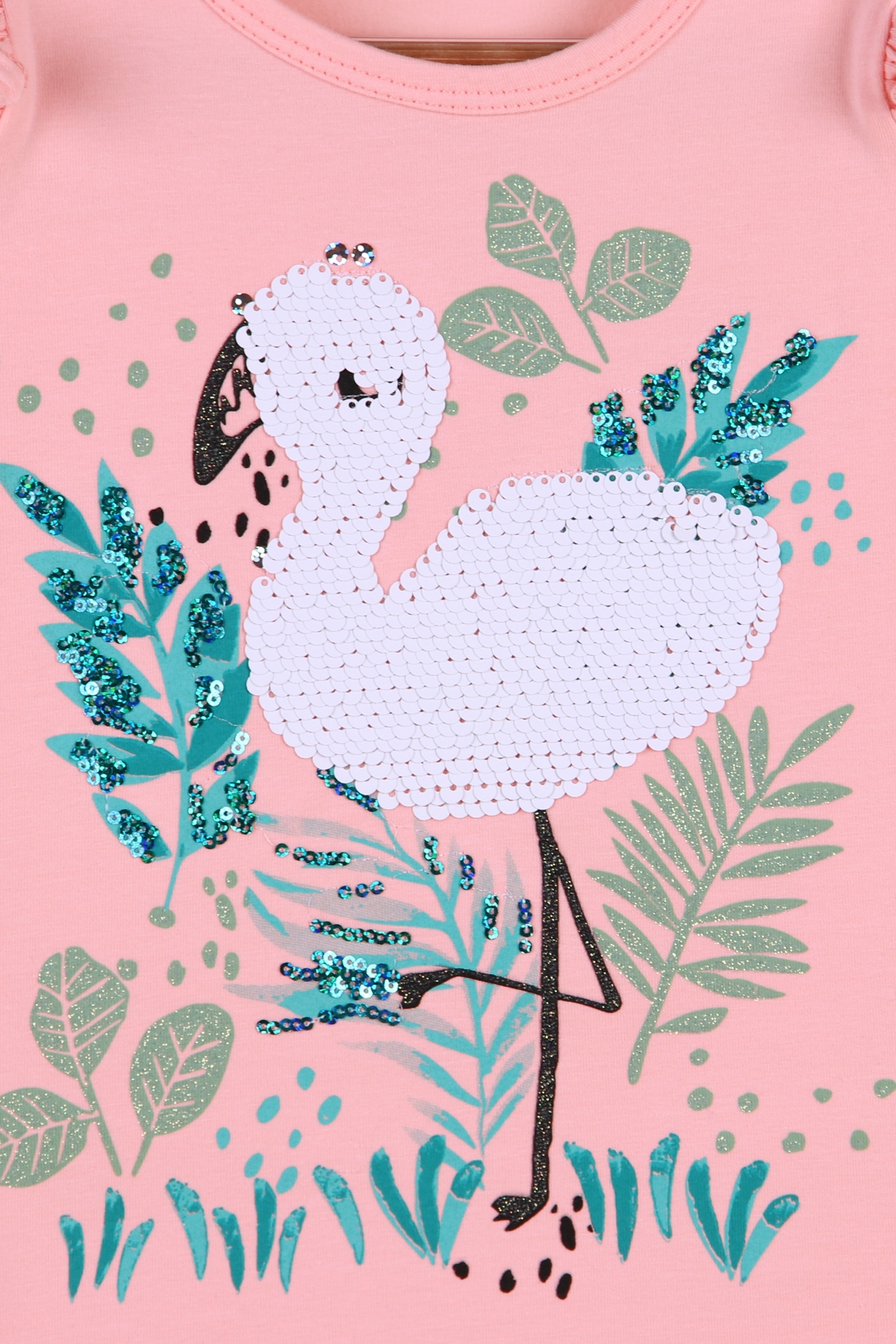 Breeze Kız Çocuk Tişört Flamingosu Pullu Somon (2-6 Yaş)