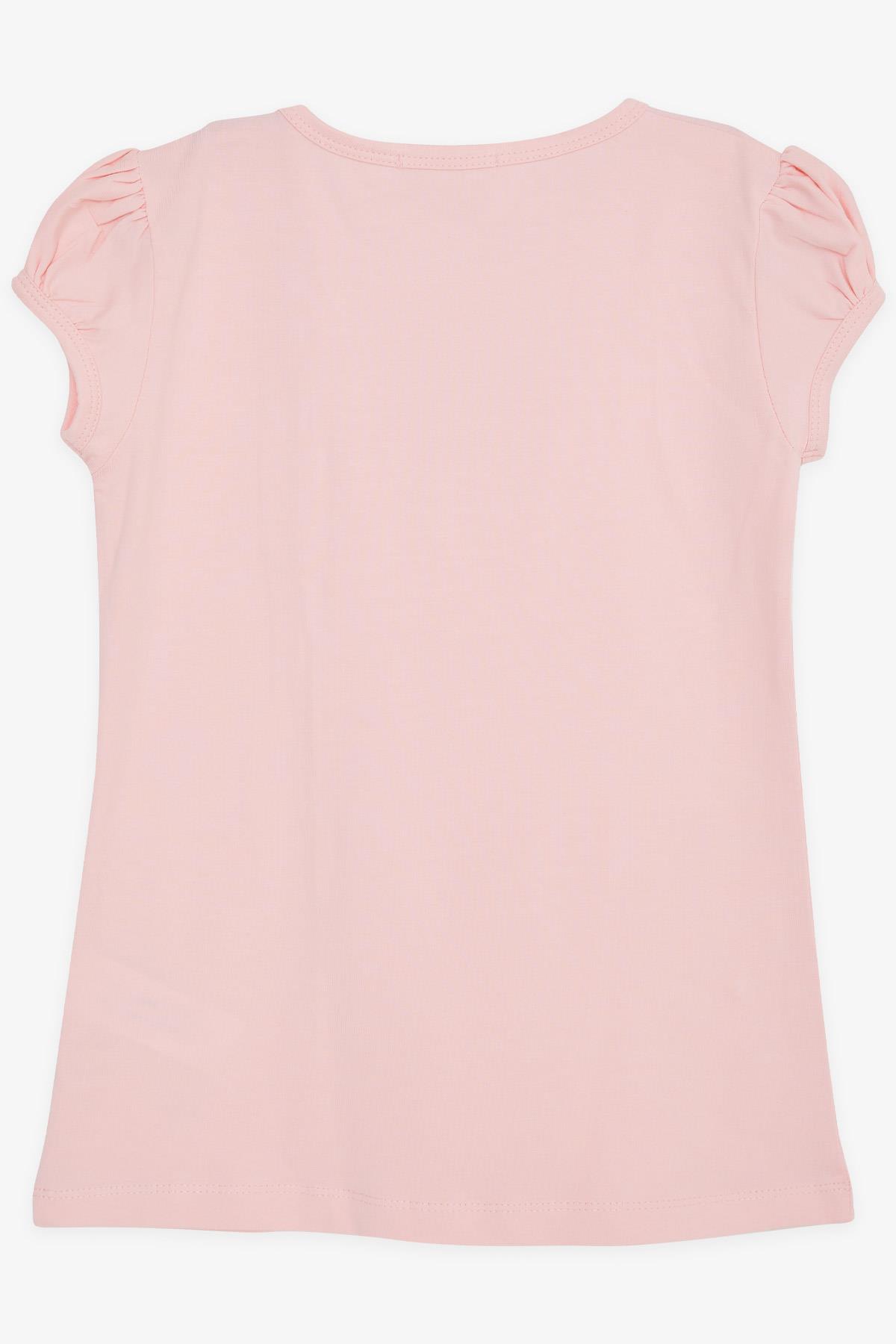 Breeze Kız Çocuk Tişört Güpürlü Pembe (4-8 Yaş)