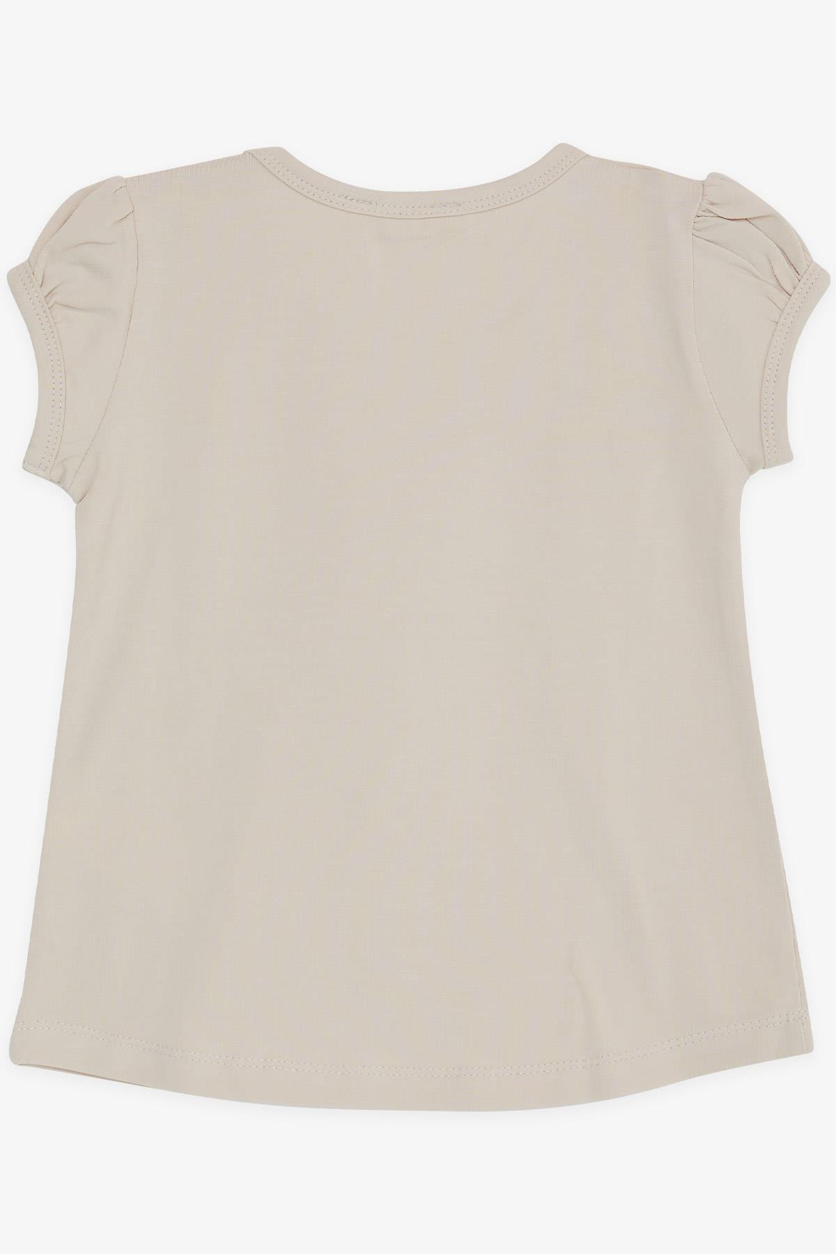 Breeze Kız Çocuk Tişört Havalı Kız Baskılı Bej (1.5-5 Yaş)