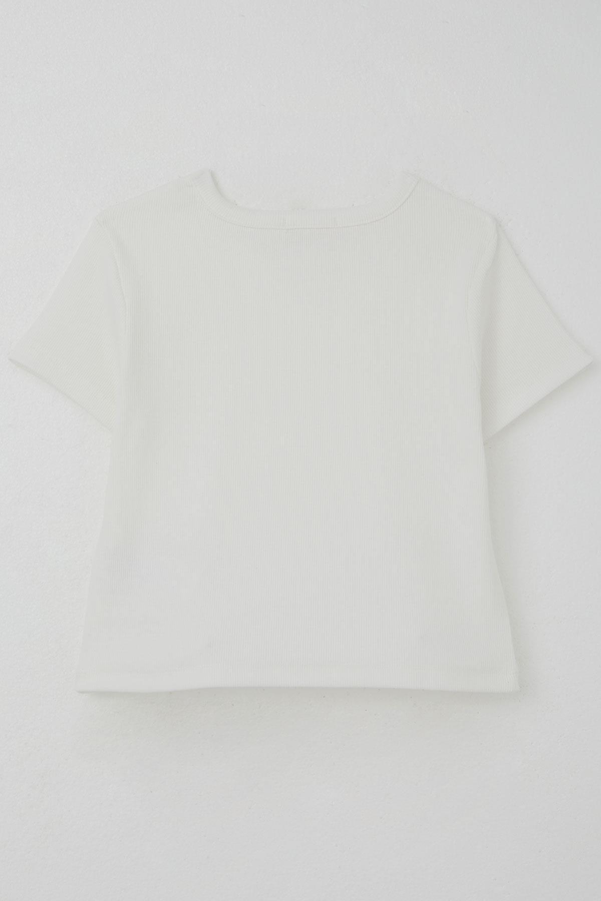 Breeze Kız Çocuk Tişört Kalp Armalı Ekru (9-14 Yaş)