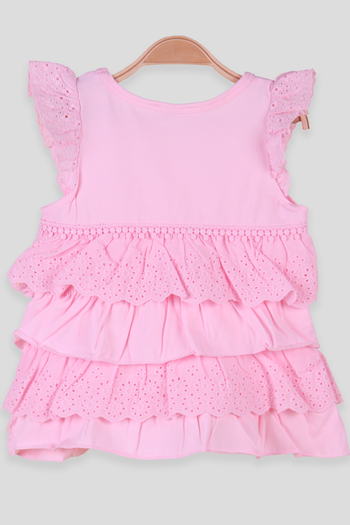 Breeze Kız Çocuk Tişört Kat Kat Fisto Pembe (3-8 Yaş)